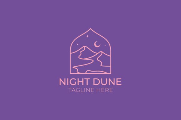 Abstract Logo Night Dune Desert Nature: A Review for Graphics and Logos