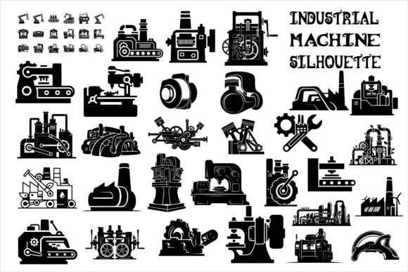 Bold Industrial Machine Silhouette: A Crafts and Graphics Review