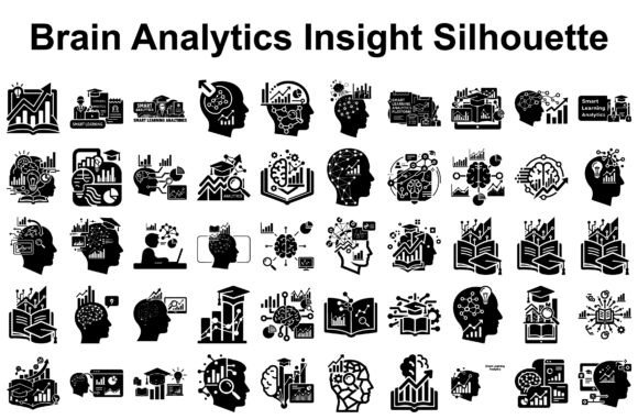 Brain Analytics Silhouettes: Modern Graphics & Illustrations for Publishers