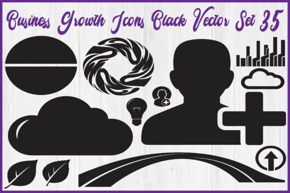 Business Growth Icons Black Vector Set Review