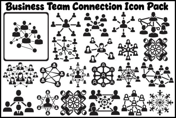 Business Team Connection Icon Pack for Graphics and Icons
