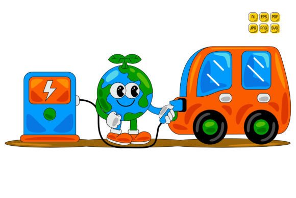 Cartoon Earth Character Vector Art 22: Graphics & Illustrations for Local Brands