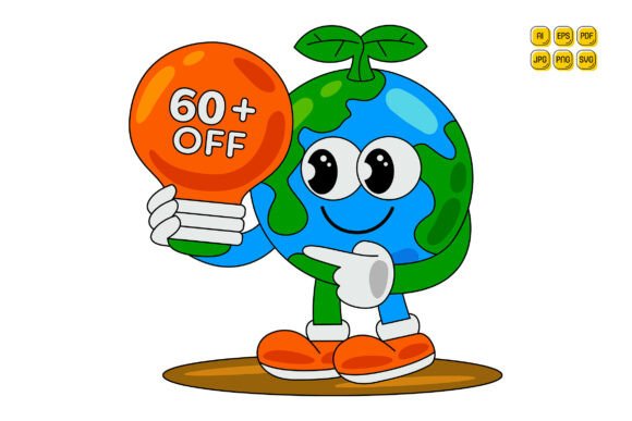 Cartoon Earth Character Vector Art 23: Graphics for Local Branding