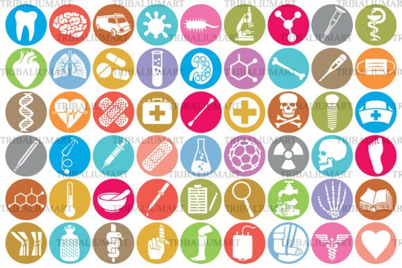 Color Medical Icons Set: Modern Graphics for Local Branding