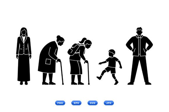 Generations Silhouette Clipart for Graphics and Crafts