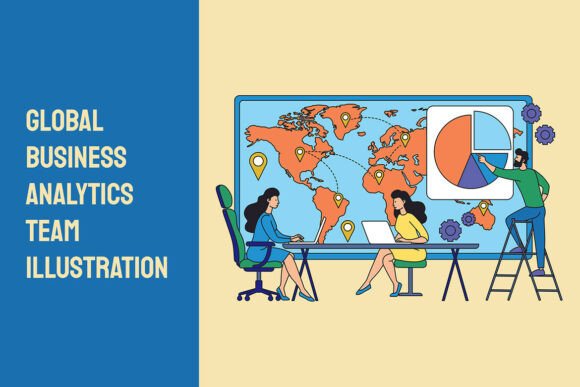 Global Business Analytics Illustration: Premium Graphics for Publishers