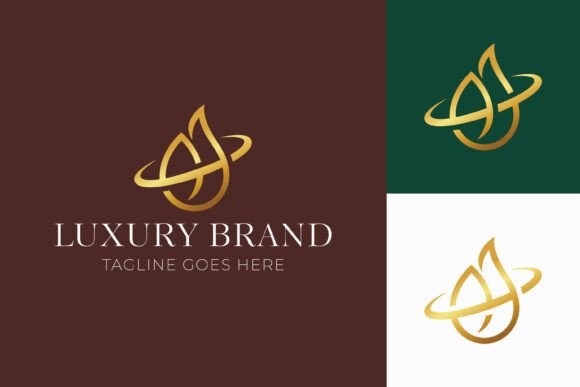 Luxury Logo Abstract Nature Bud Sprout Graphics and Logos