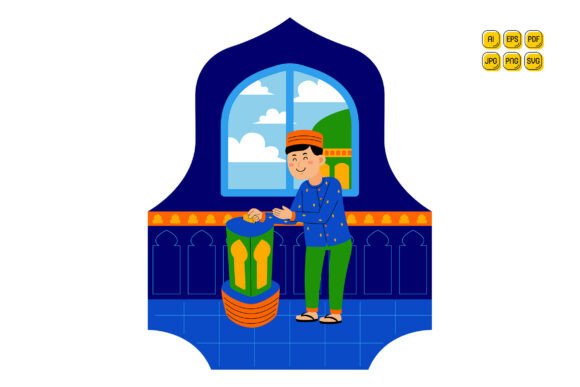 Man Donating to Charity Box at Mosque Review
