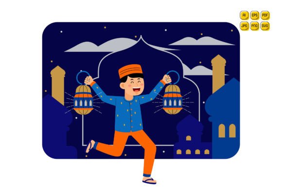 Man Holding Lanterns During Ramadan Cele: A Designer's Review of Seasonal Graphics