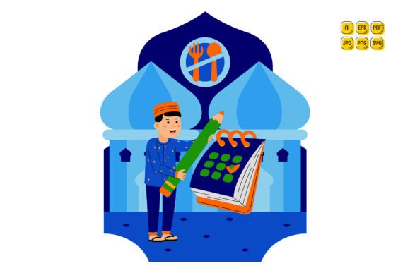 Man Marking Ramadan on Calendar Review