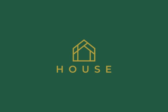 Minimalist Golden House Logo Real Estate