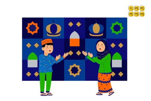 Muslim Couple Praying on Ramadan: Premium Graphics & Illustrations Review