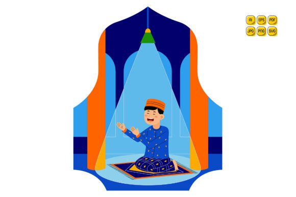 Muslim Man Praying at Mosque: Premium Graphics & Illustrations Review