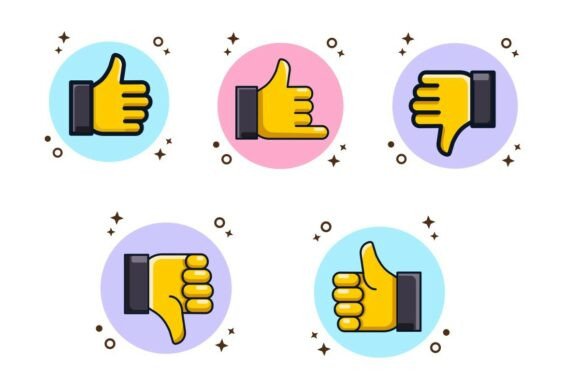 Set Icon Hand Gestures for Like, Dislike: A Graphics and Icons Review