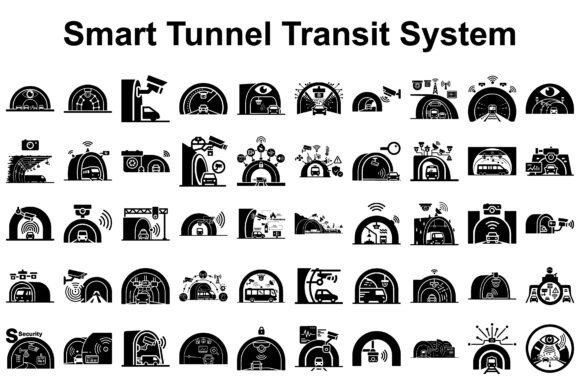 Smart Tunnel Transit System Silhouette: Graphics & Illustrations Review