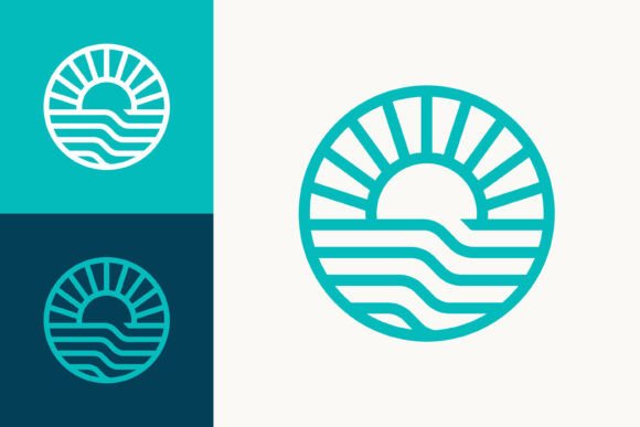 Sunrise Logo with Blue River Review