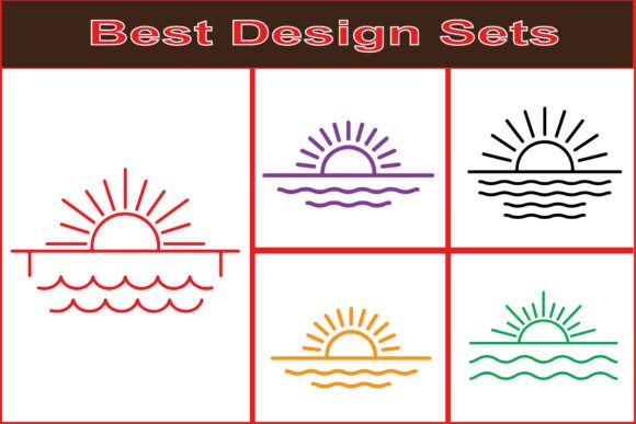 Sunset Ocean Line Vector Icons Review