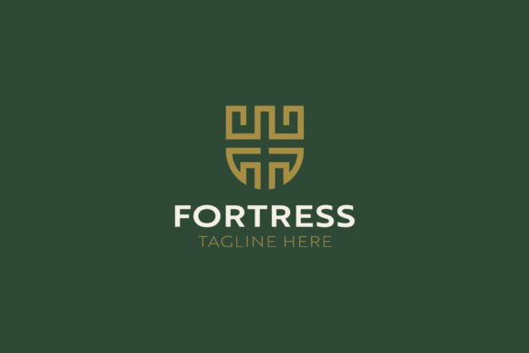 Symbol of Fortress and Shield Logo Brand: Essential Graphics for Logos