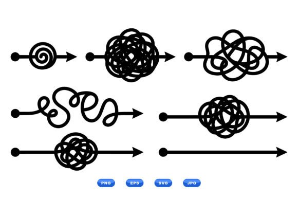 Tangled Arrow Line Vector Designs for Graphics and Crafts
